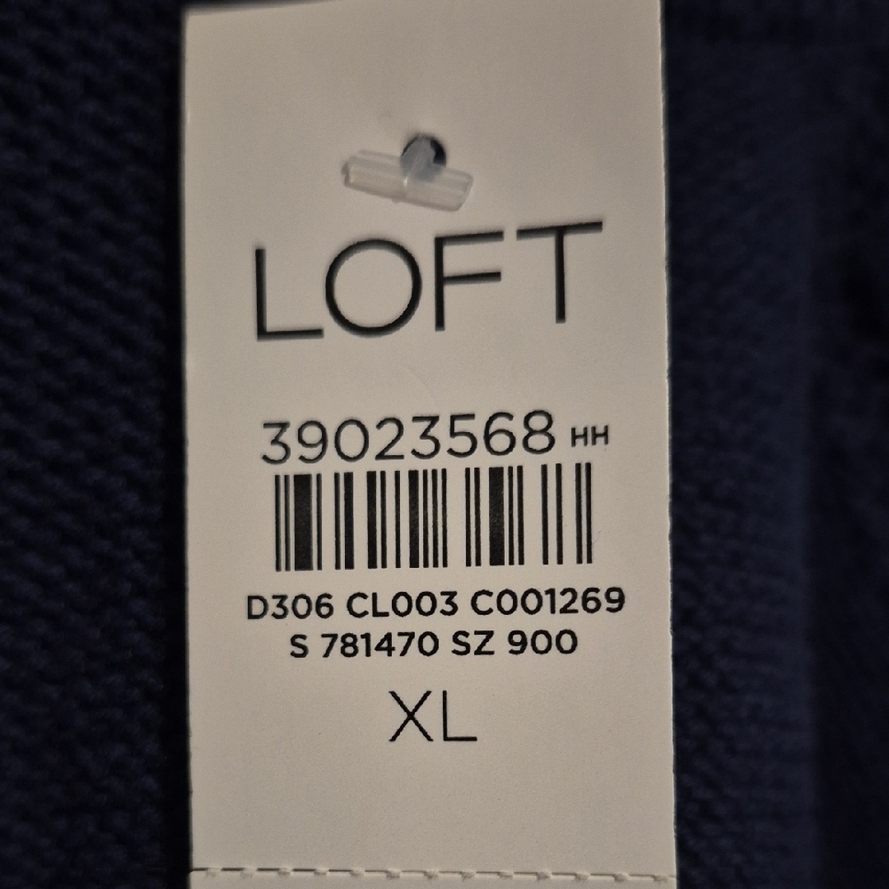 LOFT Dark Blue Knit Short Sleeve Top - Picture 2 of 9